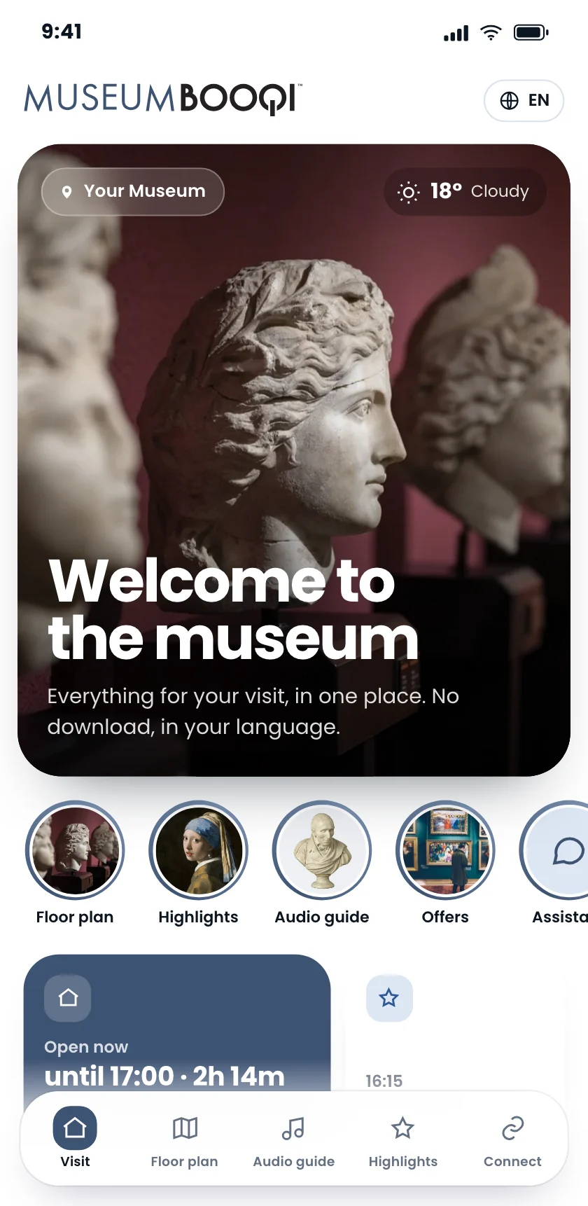 MuseumBooqi with the digital guide on a phone
